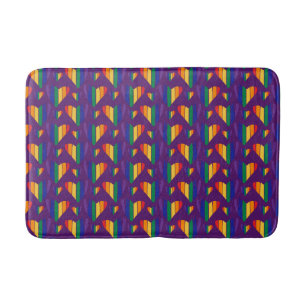 Rainbow Hearts Pattern Bath Mat