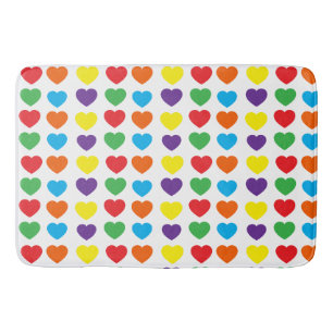 Rainbow Hearts Pattern Bath Mat