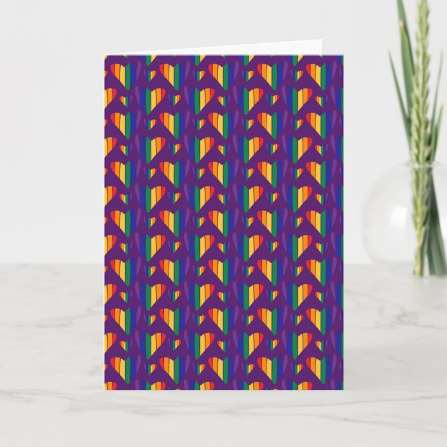 Rainbow Hearts Pattern Card (Front)