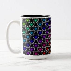 Rainbow Hearts Pattern Mug