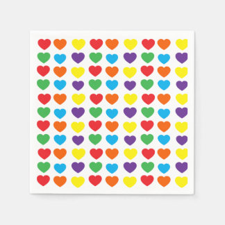 Rainbow Hearts Pattern Napkin