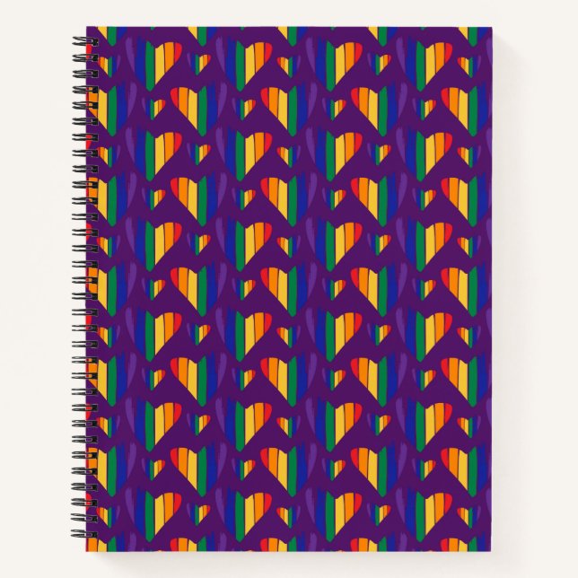 Rainbow Hearts Pattern Notebook (Front)