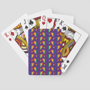Rainbow Hearts Pattern Playing Cards