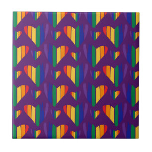Rainbow Hearts Pattern Tile