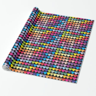 Rainbow Hearts Pattern Wrapping Paper