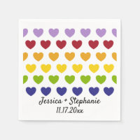 Rainbow Hearts Stripes Personalized Wedding