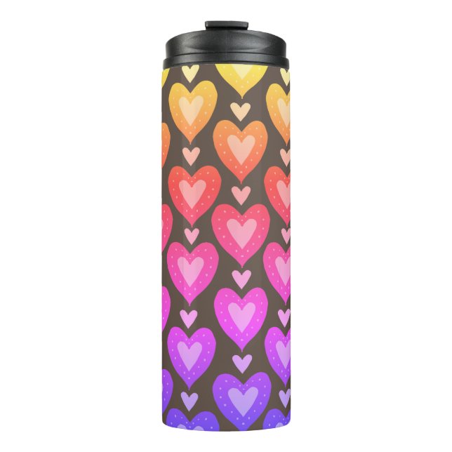 Rainbow Hearts Thermal Tumbler (Front)