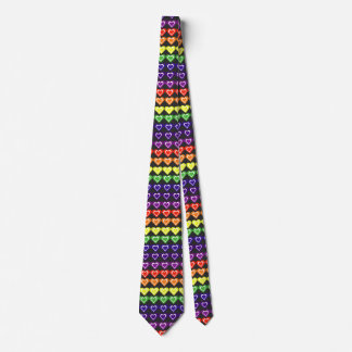 Rainbow hearts tie