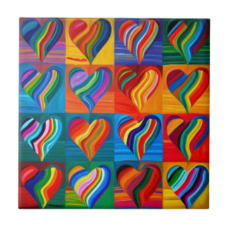 Rainbow Hearts Tile