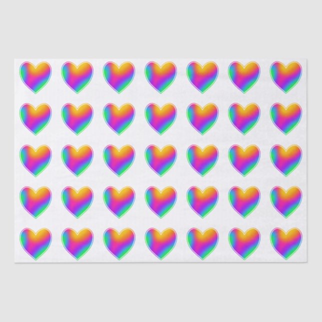 Rainbow Hearts Tissue Paper (Front)