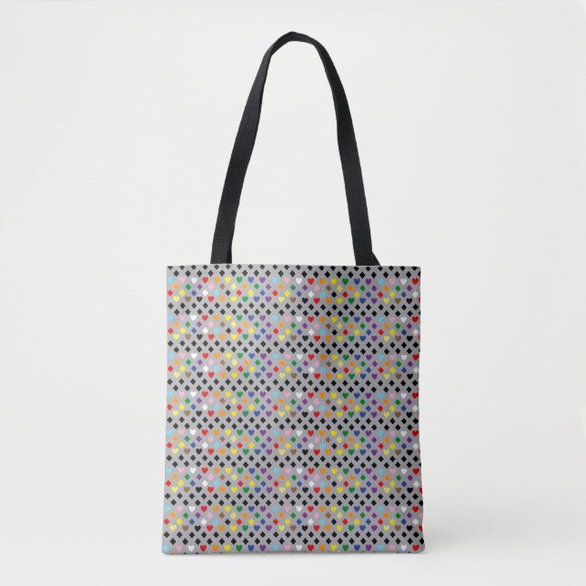Rainbow Hearts Tote Bag (Front)