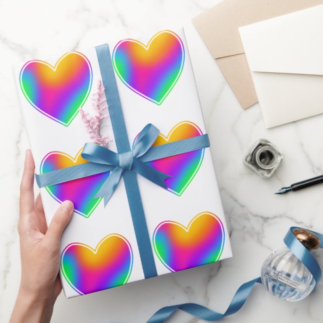 Rainbow Hearts Wrapping Paper (Gifting)