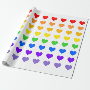 Rainbow Hearts Wrapping Paper