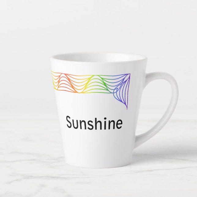 Rainbow Heat Wave Personalized Latte Mug (Right)