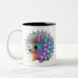 Rainbow Hedgehog Delight Two-Tone Coffee Mug