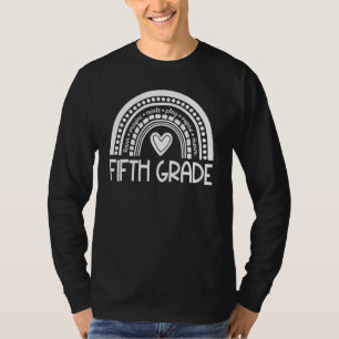 Rainbow Hello Fifth 5th Grade Teacher First Day Of T-Shirt