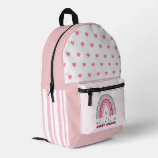 Rainbow Hello First Grade Printed Backpack