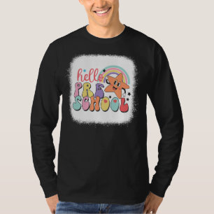 Rainbow Hello Preschool Teacher Student First Day T-Shirt