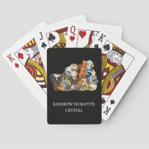 Rainbow Hematite Crystal Heart Valentines  Playing Cards