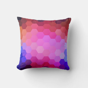Rainbow Hexagon Chevron Pattern #2 Throw Pillow