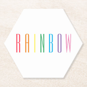 RAINBOW Hexagon Paper Coasters