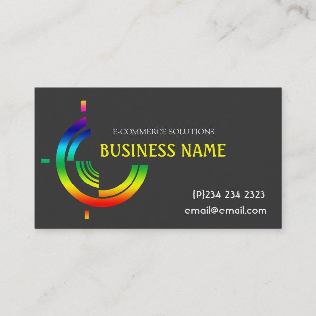 Rainbow  Hi-Tech Tri Company Logo Branding Business Card (Front)