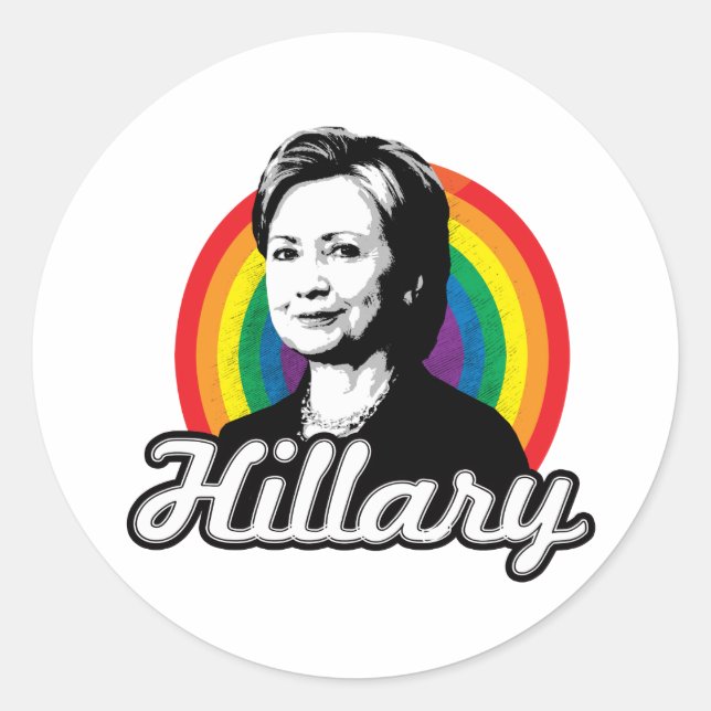 Rainbow Hillary - LGBT Politics - Classic Round Sticker (Front)