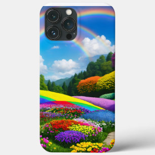 Rainbow Hills and Flowers Two iPhone 13 Pro Max Case