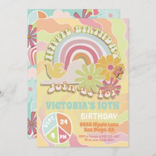 Rainbow Hippie Anniversaire Fête Invitation