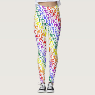 Rainbow Ho Ho Ho Pattern Leggings