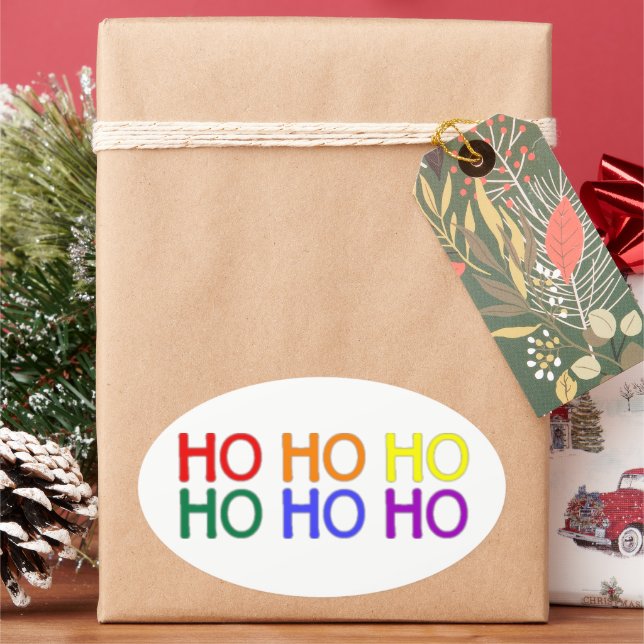 Rainbow Ho Ho Ho Stickers (Holiday)
