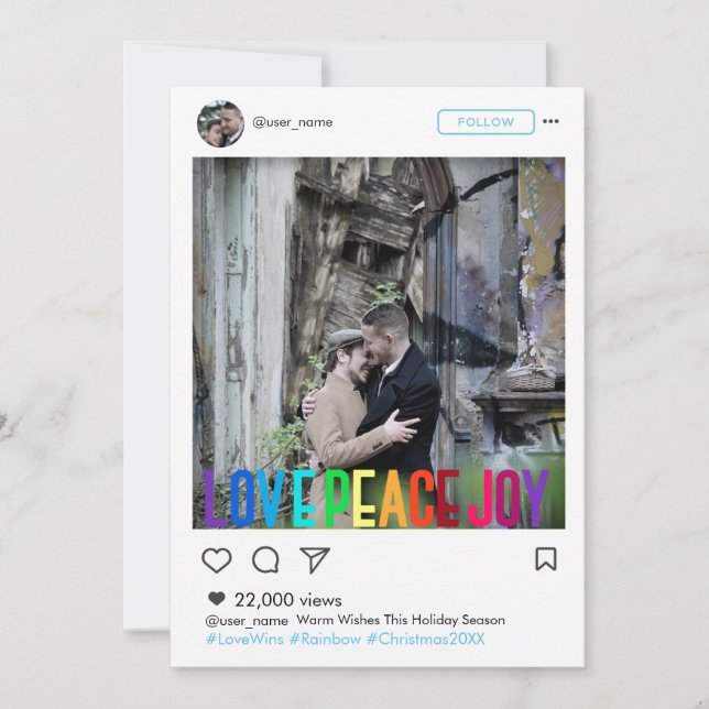 Rainbow Holiday Insta Frame Carte photo (Devant)