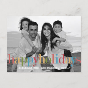 RAINBOW Holiday Photo Cards Postcard
