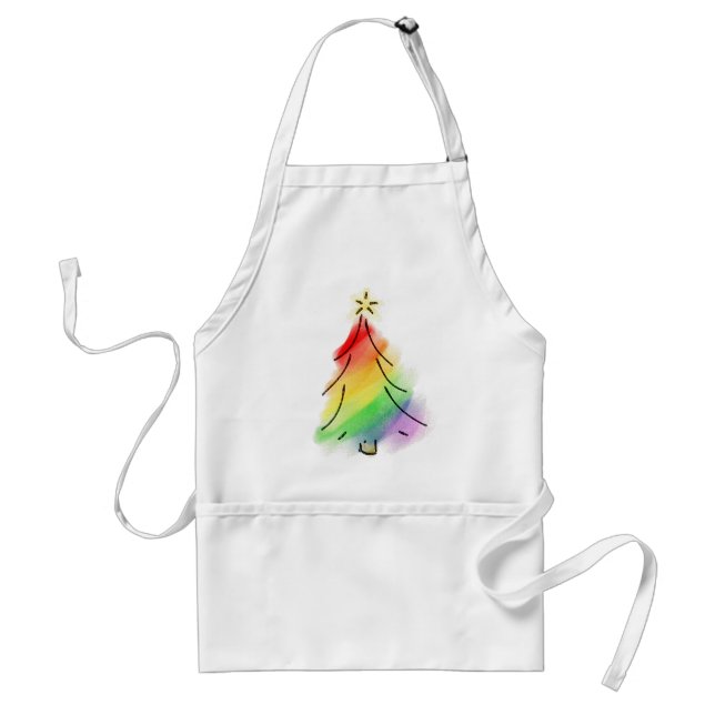 Rainbow Holiday Tree Standard Apron (Front)