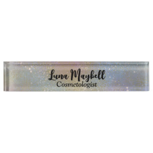 Rainbow Holographic Business  Nameplate