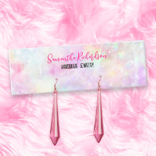 Rainbow Holographic Earring Jewelry Holder Display Mini Business Card