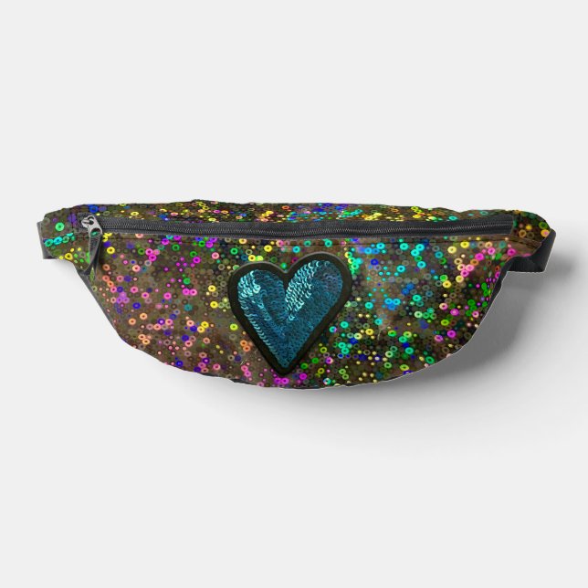 Rainbow Holographic Galaxy Star Sequin Glam Luxury Fanny Pack (Lay Down)