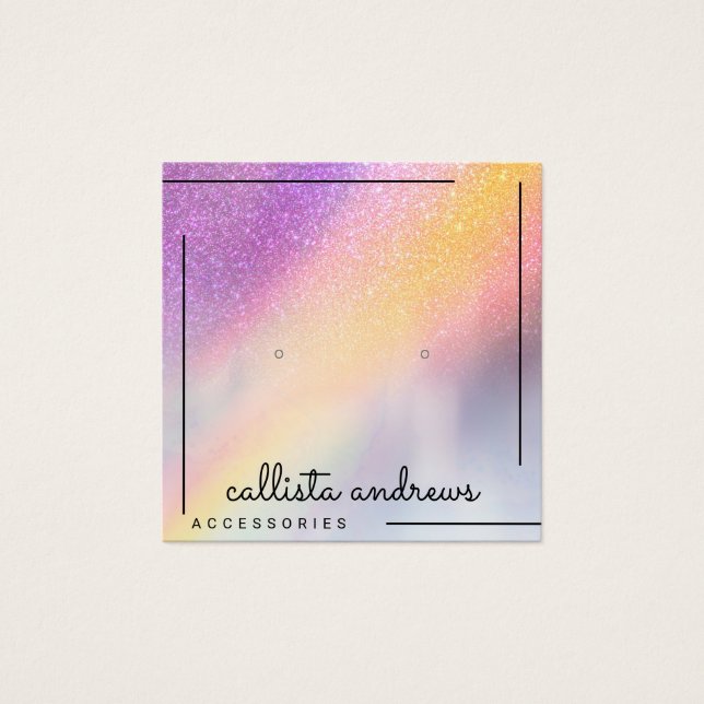 Rainbow Holographic Glitter Ombre Earring Display (Front)