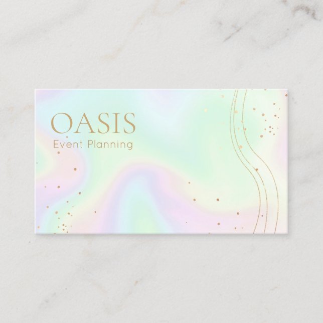 Rainbow Holographic Gold Accents Carte de visite (Devant)