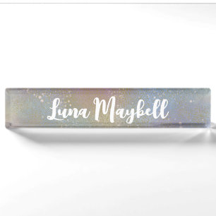 Rainbow Holographic Name Tag Nameplate