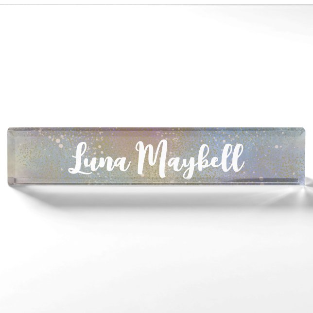 Rainbow Holographic Name Tag Nameplate (Front)
