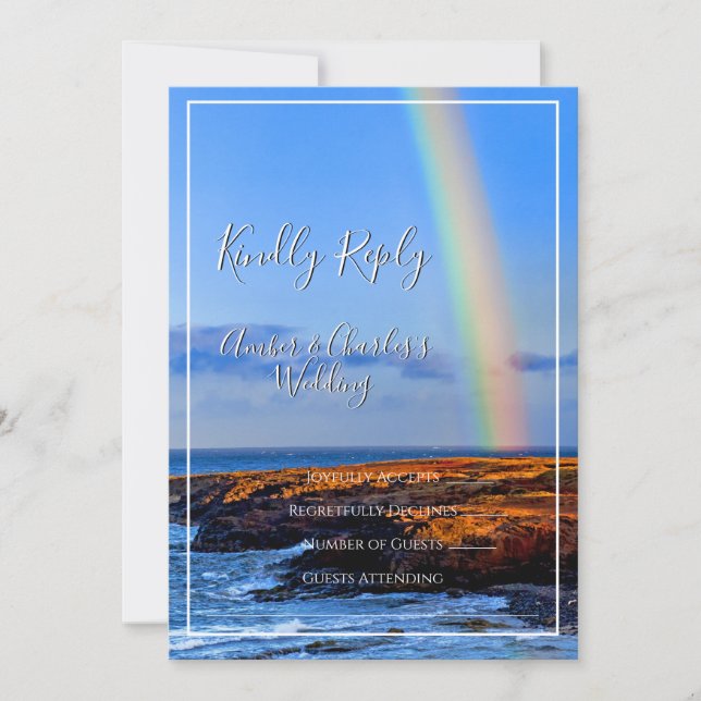 Rainbow, Hope & Happiness, Wedding, RSVP Invitation (Front)