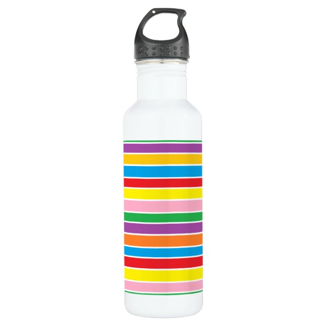 Rainbow Horizontal Stripes 710 Ml Water Bottle (Front)