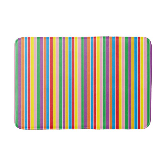 Rainbow Horizontal Stripes Bath Mat (Front)