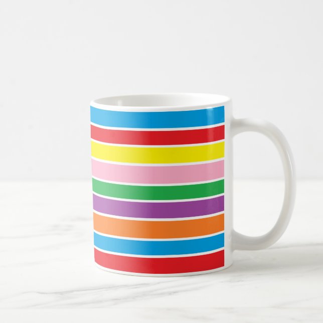 Rainbow Horizontal Stripes Coffee Mug (Right)