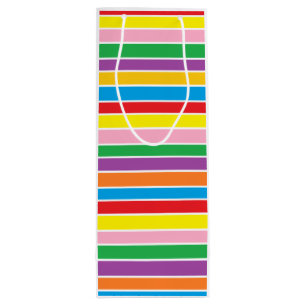 Rainbow Horizontal Stripes Wine Gift Bag