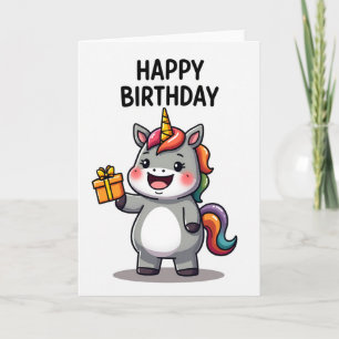 Rainbow Horn Birthday Card