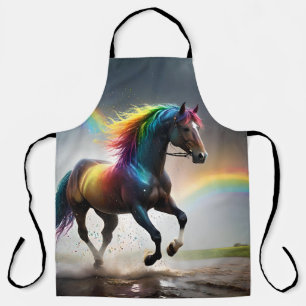 Rainbow Horse And Rainbows Rain Dance, Apron