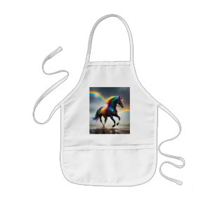 Rainbow Horse And Rainbows Rain Dance, Kids Apron