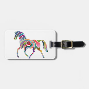 Rainbow horse design luggage tag